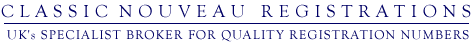 Quality Cherished Registration Numbers or dvla & dvlc number plates from Classic Nouveau Registrations